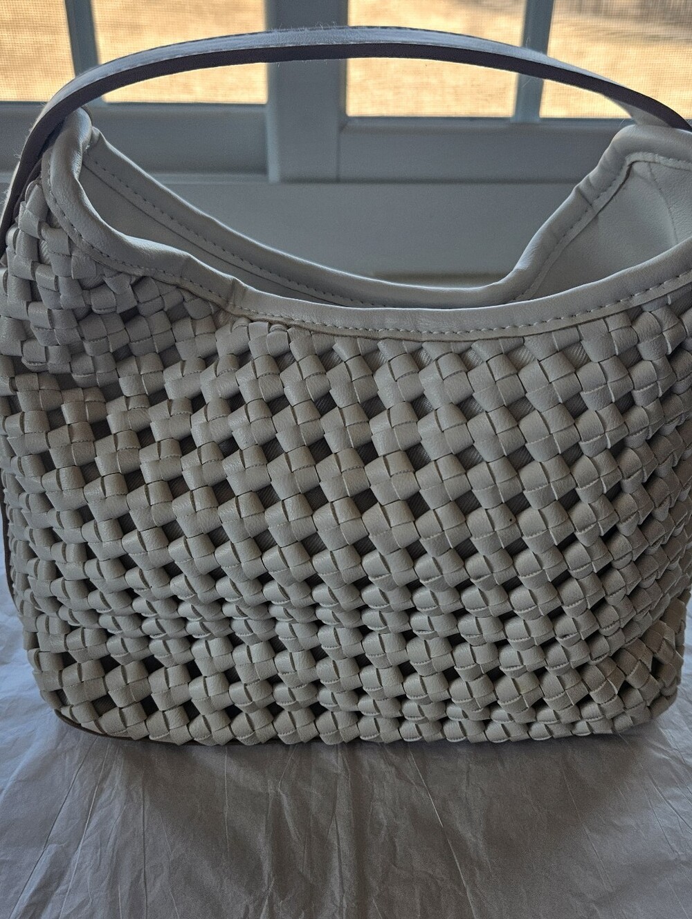 Chic White Woven Mini Bag